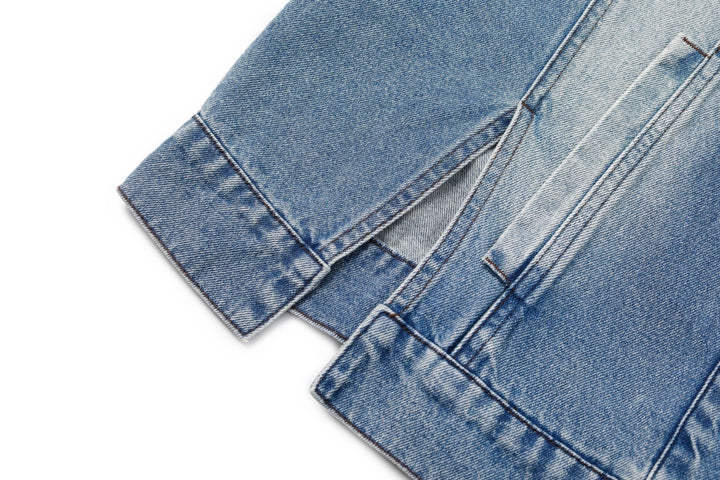 MARYLING Vintage Wash Denim Jacket with Belt