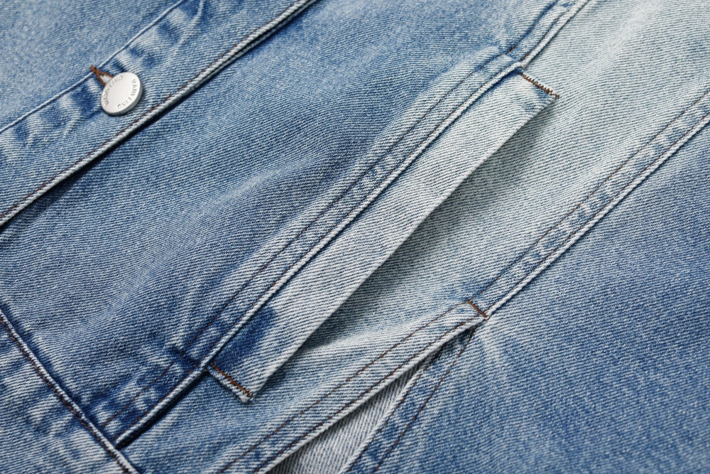 MARYLING Vintage Wash Denim Jacket with Belt