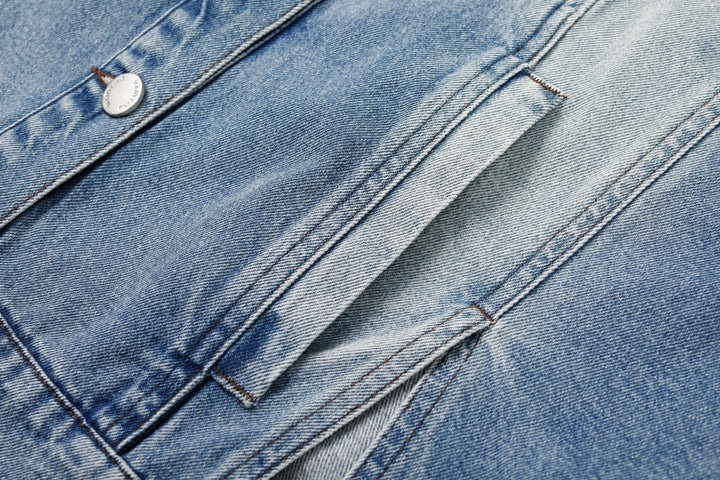 MARYLING Vintage Wash Denim Jacket with Belt