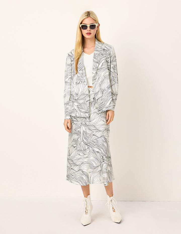 MARYLING Peaked Lapel Single-Breasted Long-Sleeved Blazer