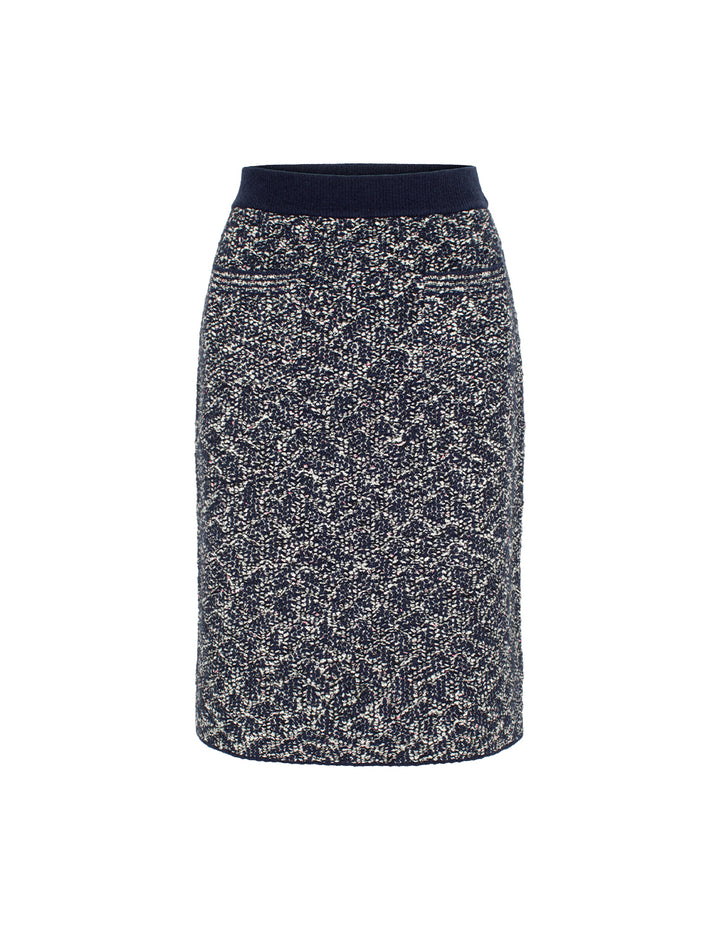 MARYLING Straight Knee-Length Knitted Skirt