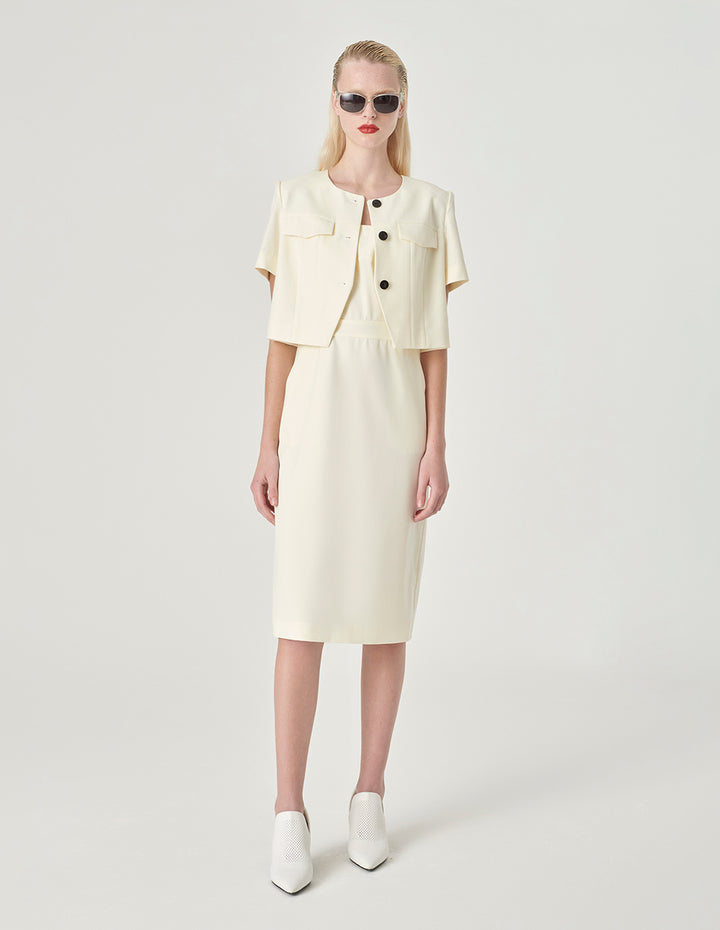 MARYLING Short Jacket With Round Neck And Slits