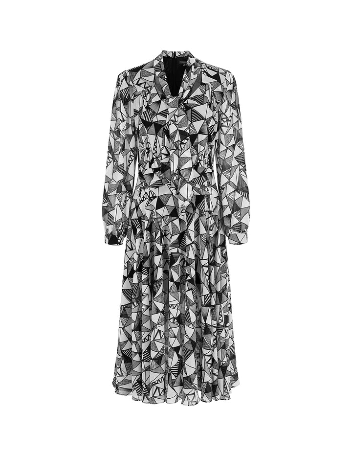 MARYLING V-Neck Bow Print Dress