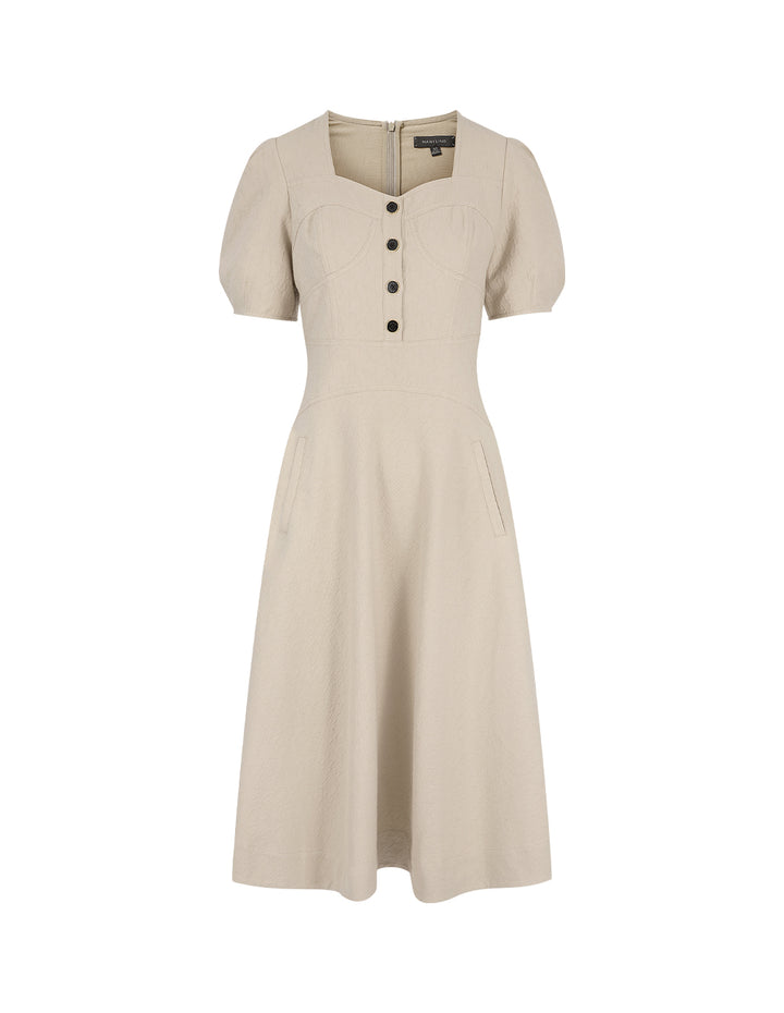 MARYLING Logo Jacquard Half Sleeve Dress