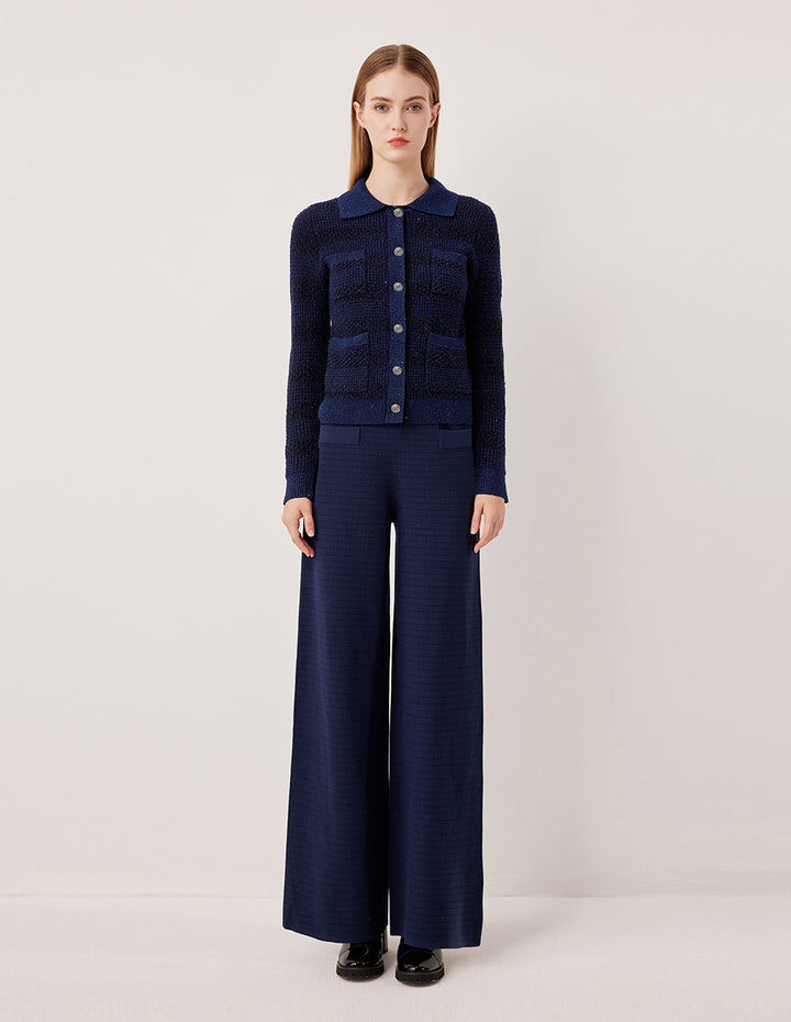 MARYLING High-Waisted Loose Fit Knit Wide Leg Pants