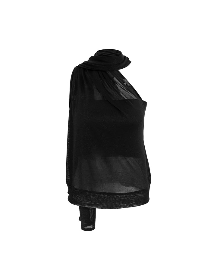 MARYLING Asymmetric Shoulder Wrap Top