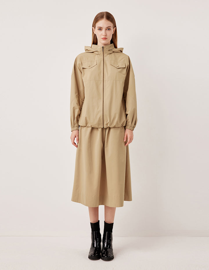 MARYLING Elastic Drawstring A-Line Skirt