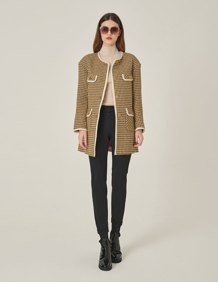 MARYLING Camel Round Neck H Silhouette Jacket