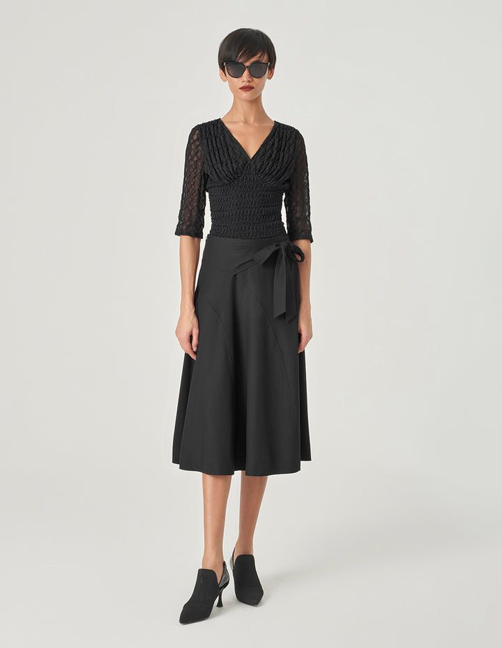 MARYLING Jacquard V-Neck Top