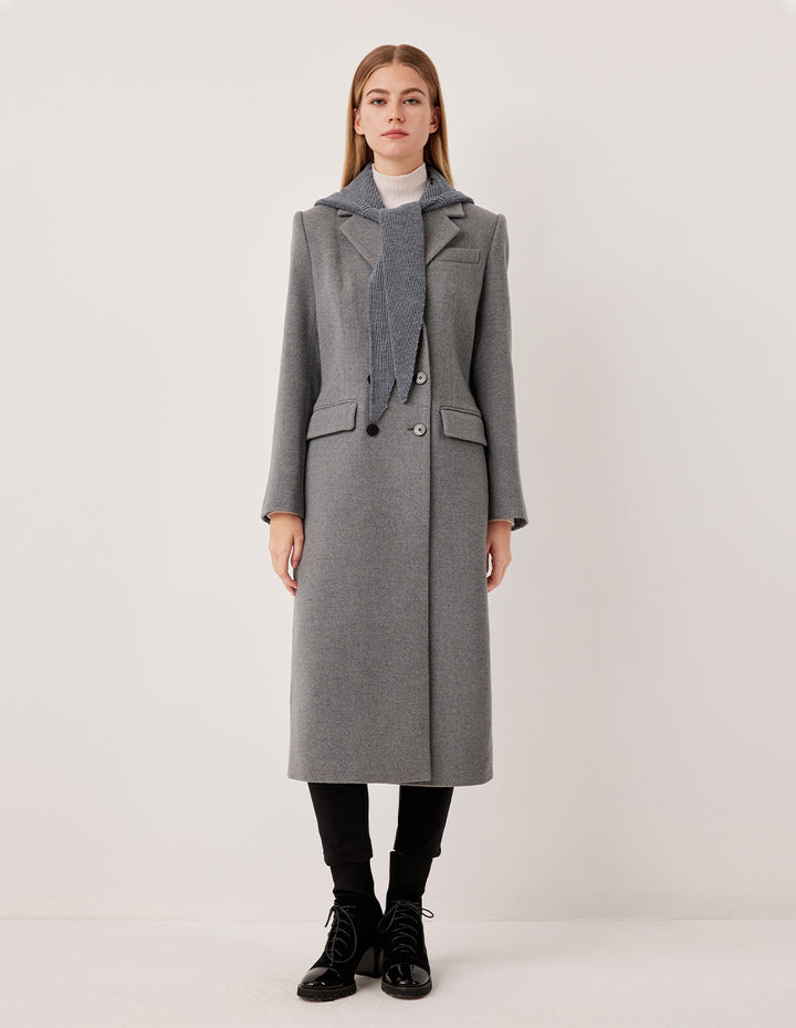 MARYLING Wool Knit Hooded Cape Shawl