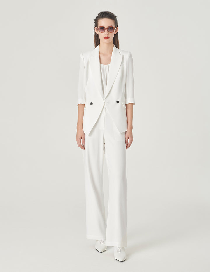 MARYLING White Straight Wide Leg Pants