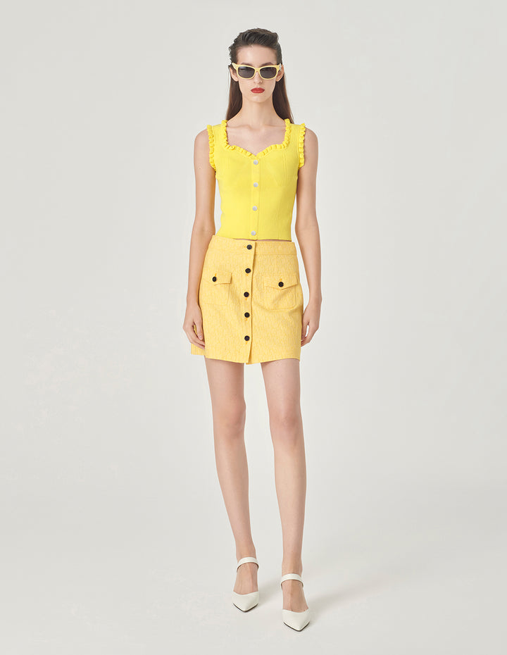 MARYLING Letter-Logo Jacquard Mini Skirt