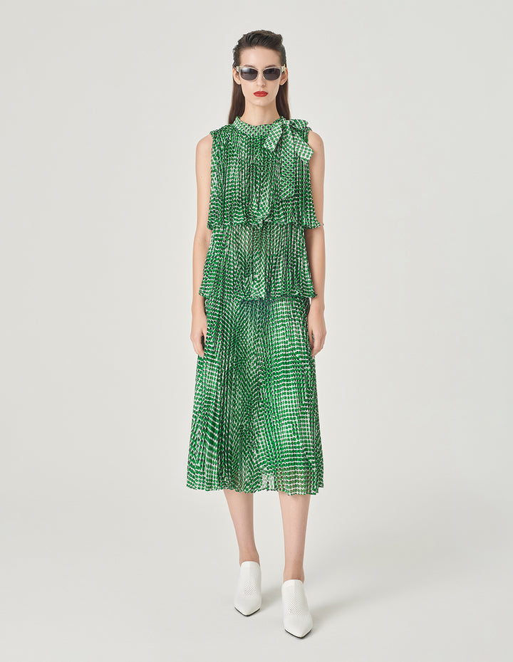 MARYLING Pleated Printed Skirt