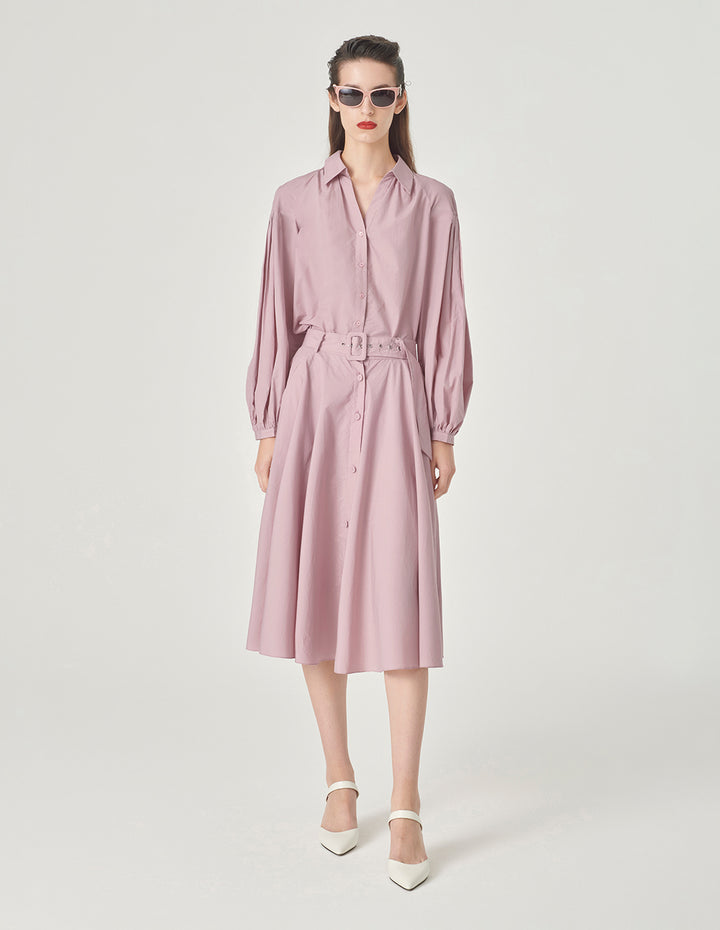 MARYLING Pink V-Neck Long Sleeves Blouse