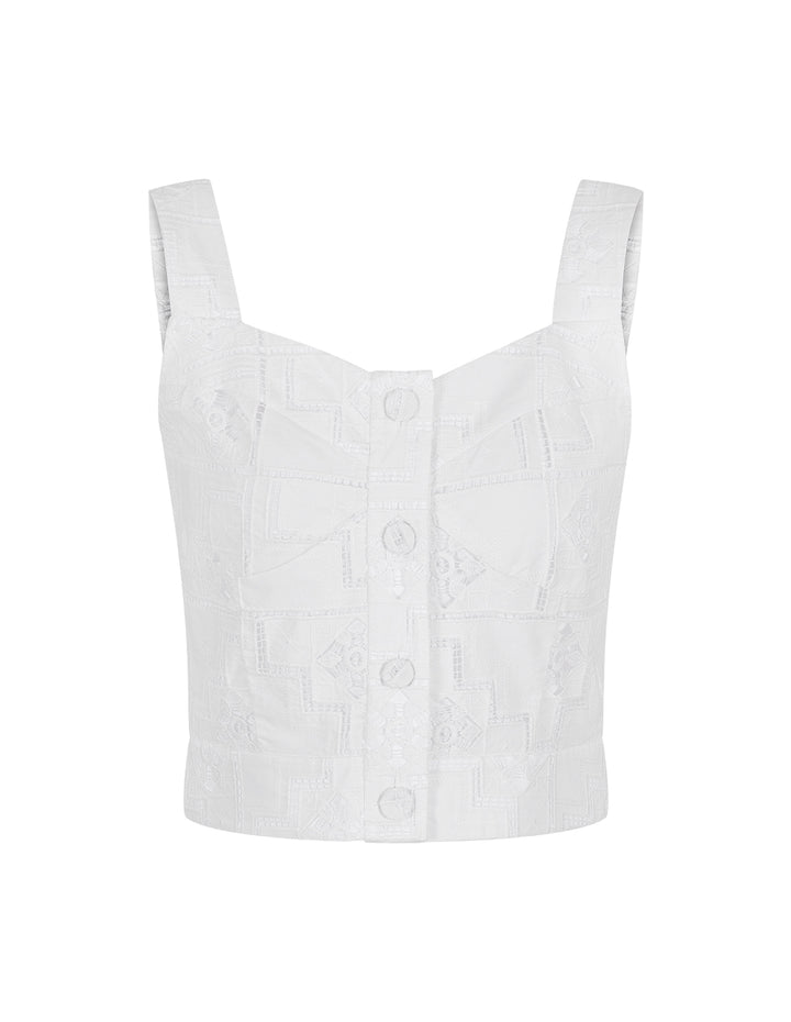 MARYLING Lace Strap Top