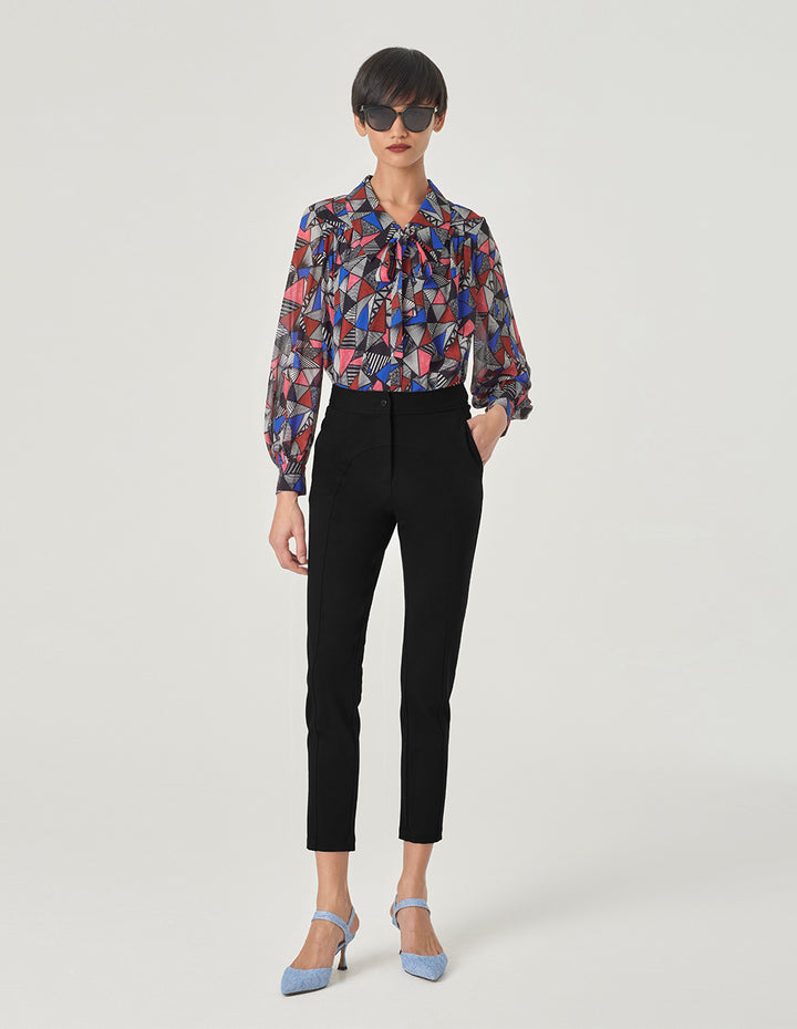 MARYLING Strappy Printed Blouse