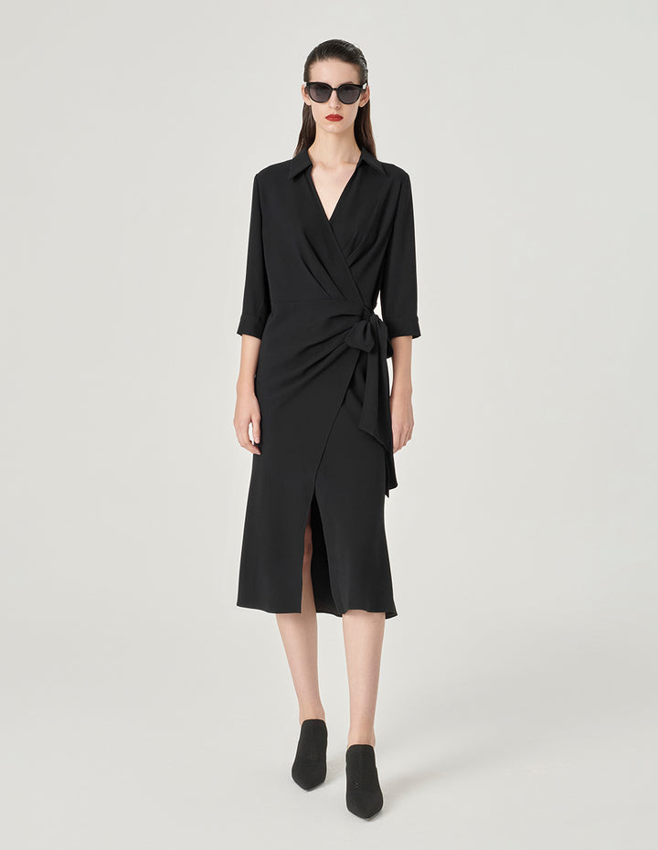 MARYLING Strappy Wrap Fishtail Dress