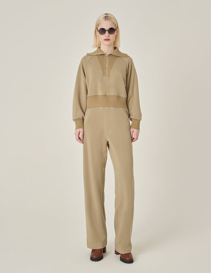 MARYLING Camel Loose Straight Trousers