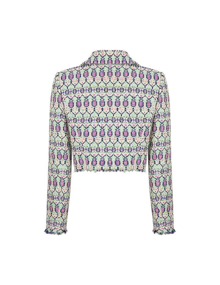 MARYLING Tweed Fringed Short Blazer