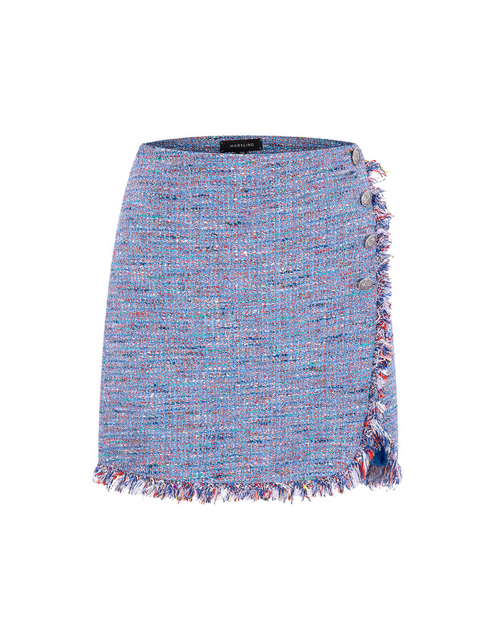 MARYLING Fringed Tweed Petite A Skirt