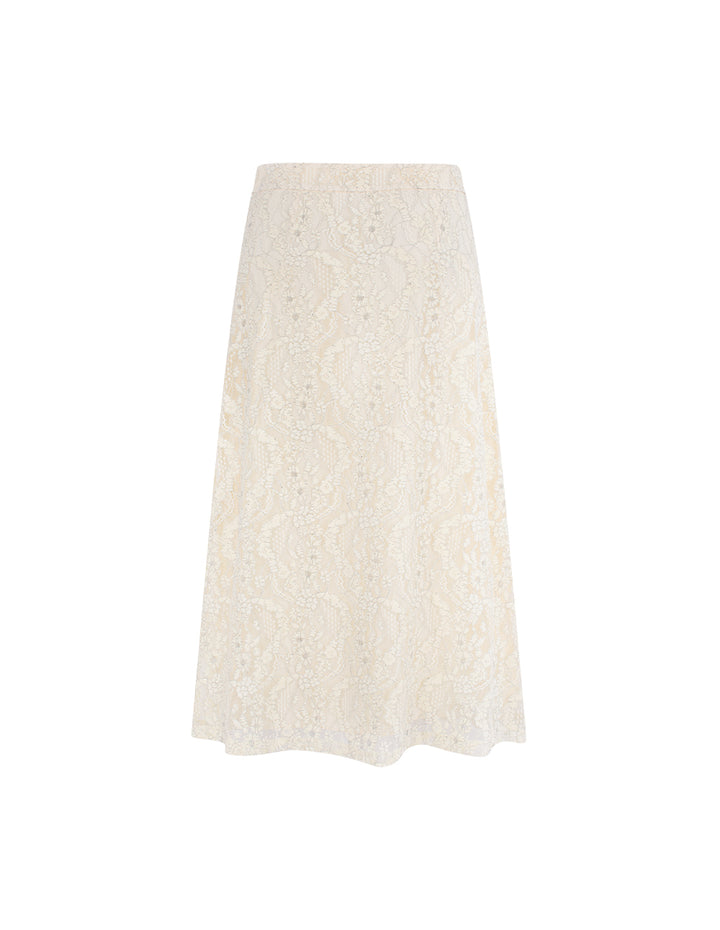 MARYLING Sequin Lace A-Line Knee-Length Skirt