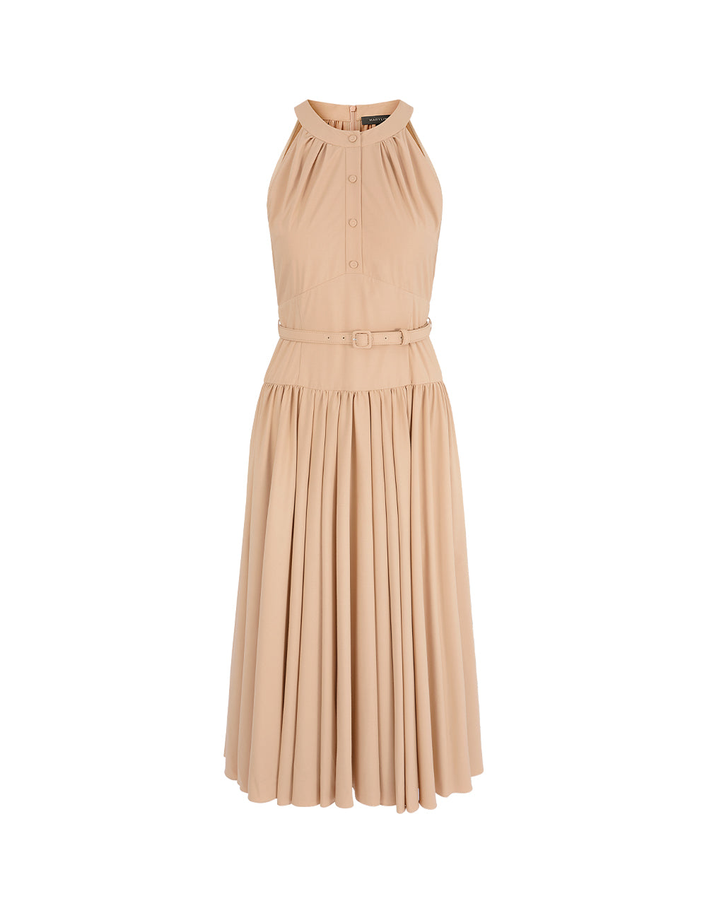 MARYLING Off-The-Shoulder Pleated Slip Dress
