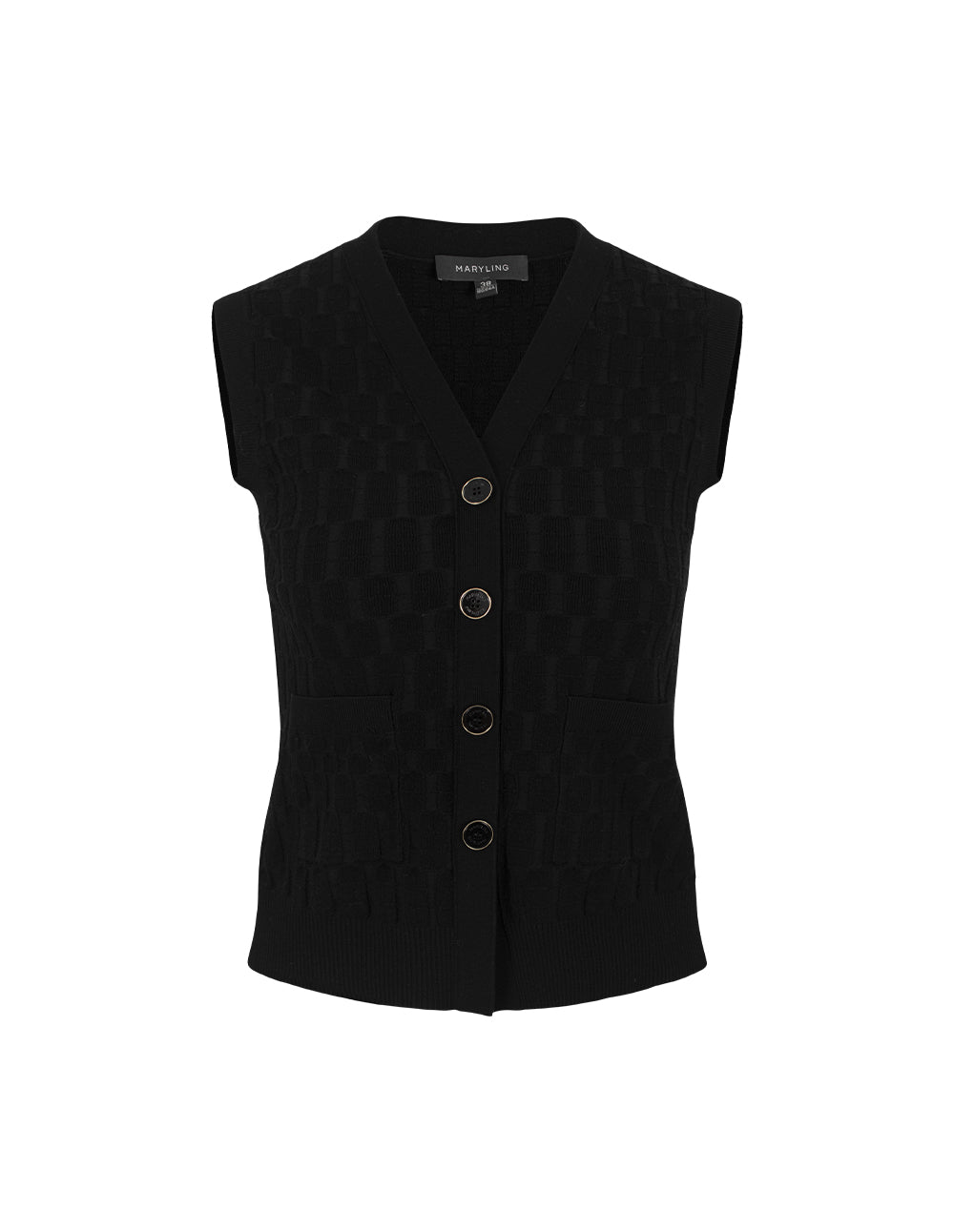 MARYLING Vintage Plaid V-Neck Sleeveless Knit Vest