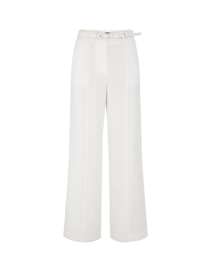 MARYLING White High-Waist Straight Wide-Leg Pants