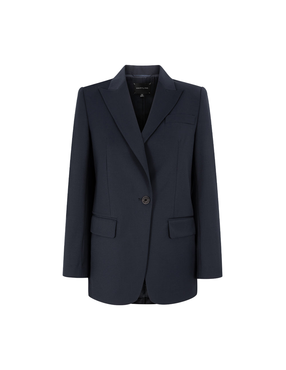 MARYLING Crew-Neck Long-Sleeve Cropped Multi-Pockets Wool Knitted Cardigan