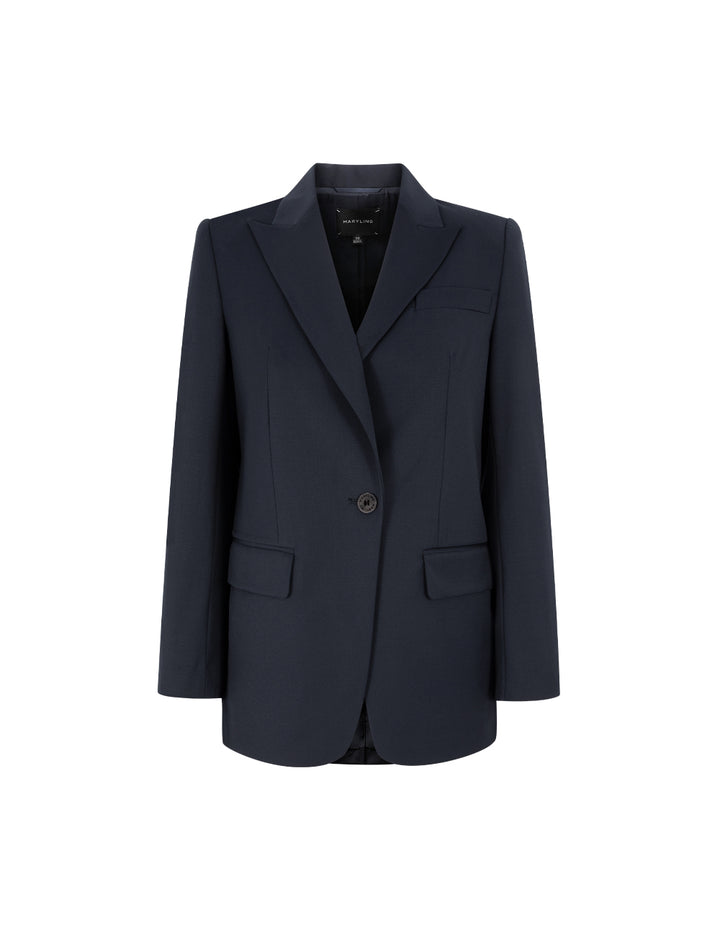 MARYLING Crew-Neck Long-Sleeve Cropped Multi-Pockets Wool Knitted Cardigan