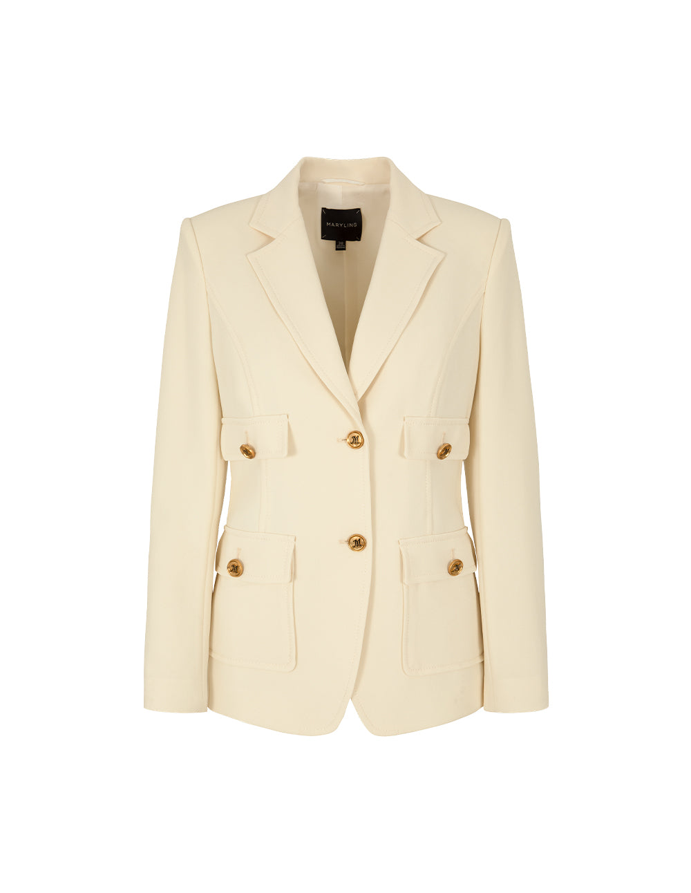 MARYLING Notch Lapel Single-Breasted Multi-Pocket Blazer