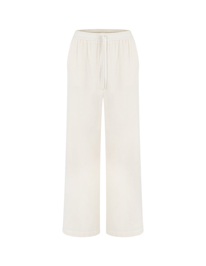 MARYLING Wide-Leg Straight Cut Wool Trousers