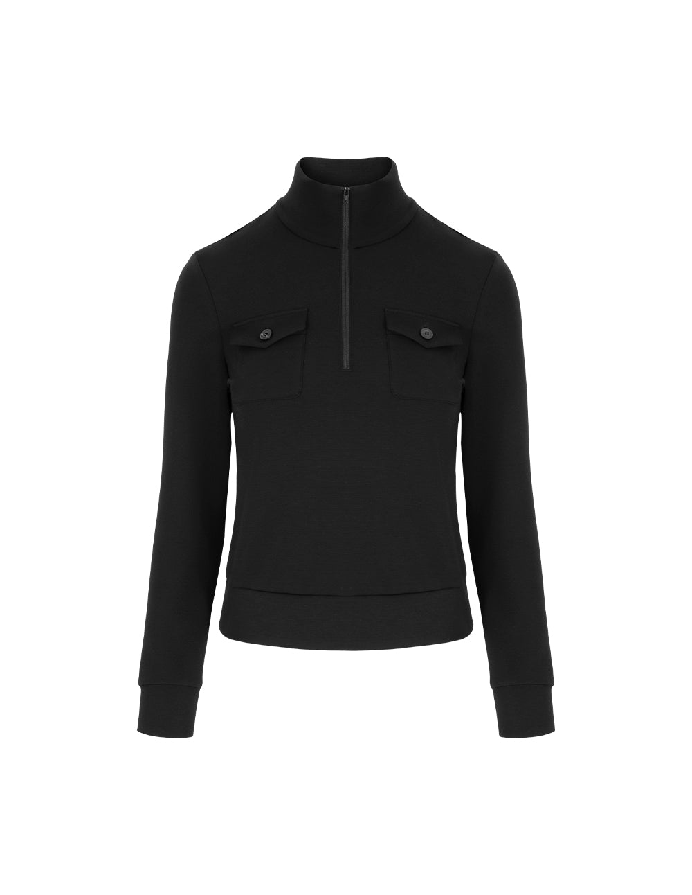 MARYLING Stand-Collar Long-Sleeve Knitted Top