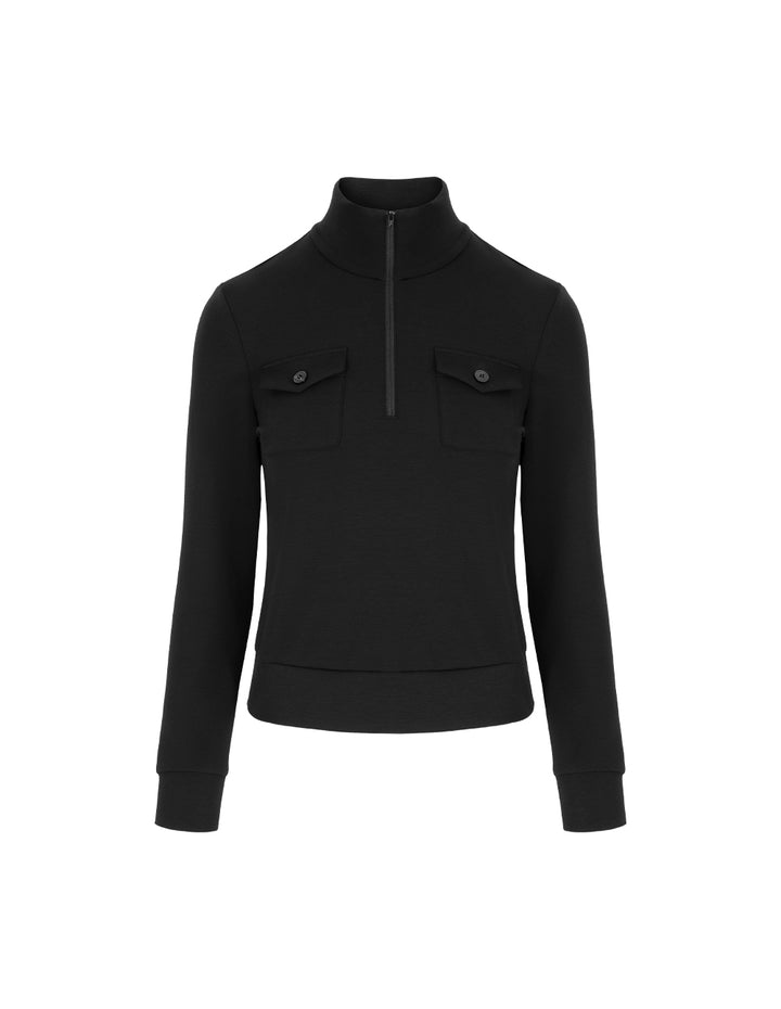 MARYLING Stand-Collar Long-Sleeve Knitted Top