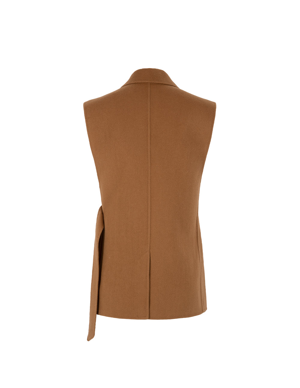 MARYLING Camel Wool Suit-Style Reversible Vest