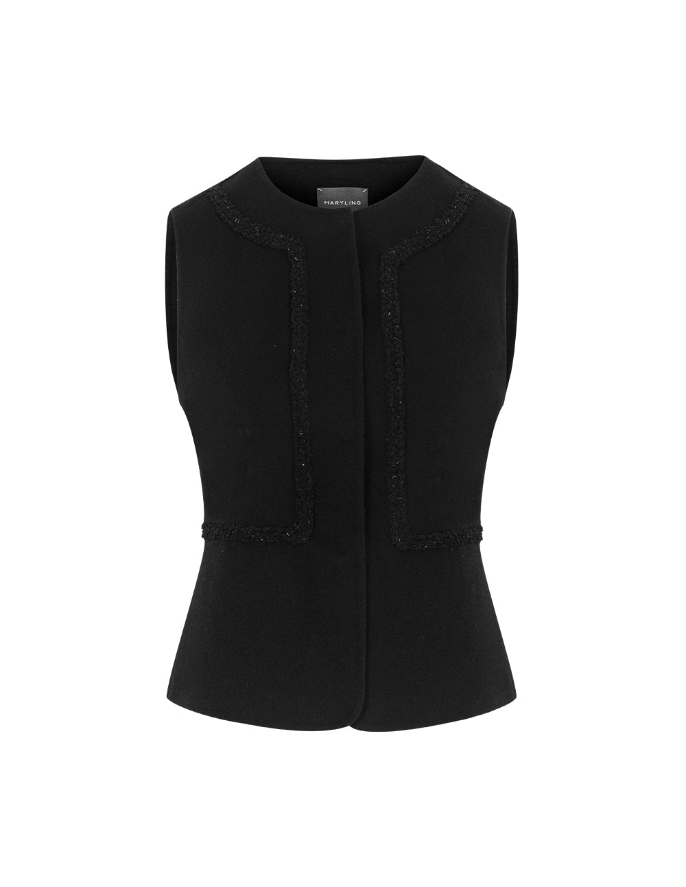 MARYLING Round Neck Sleeveless Knit Vest