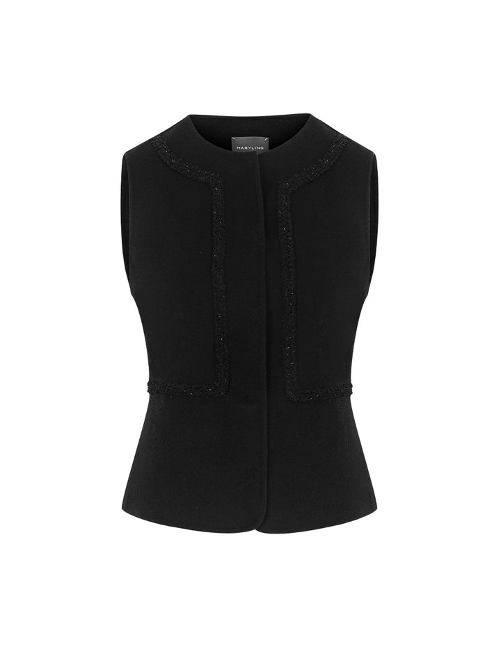 MARYLING Round Neck Sleeveless Knit Vest