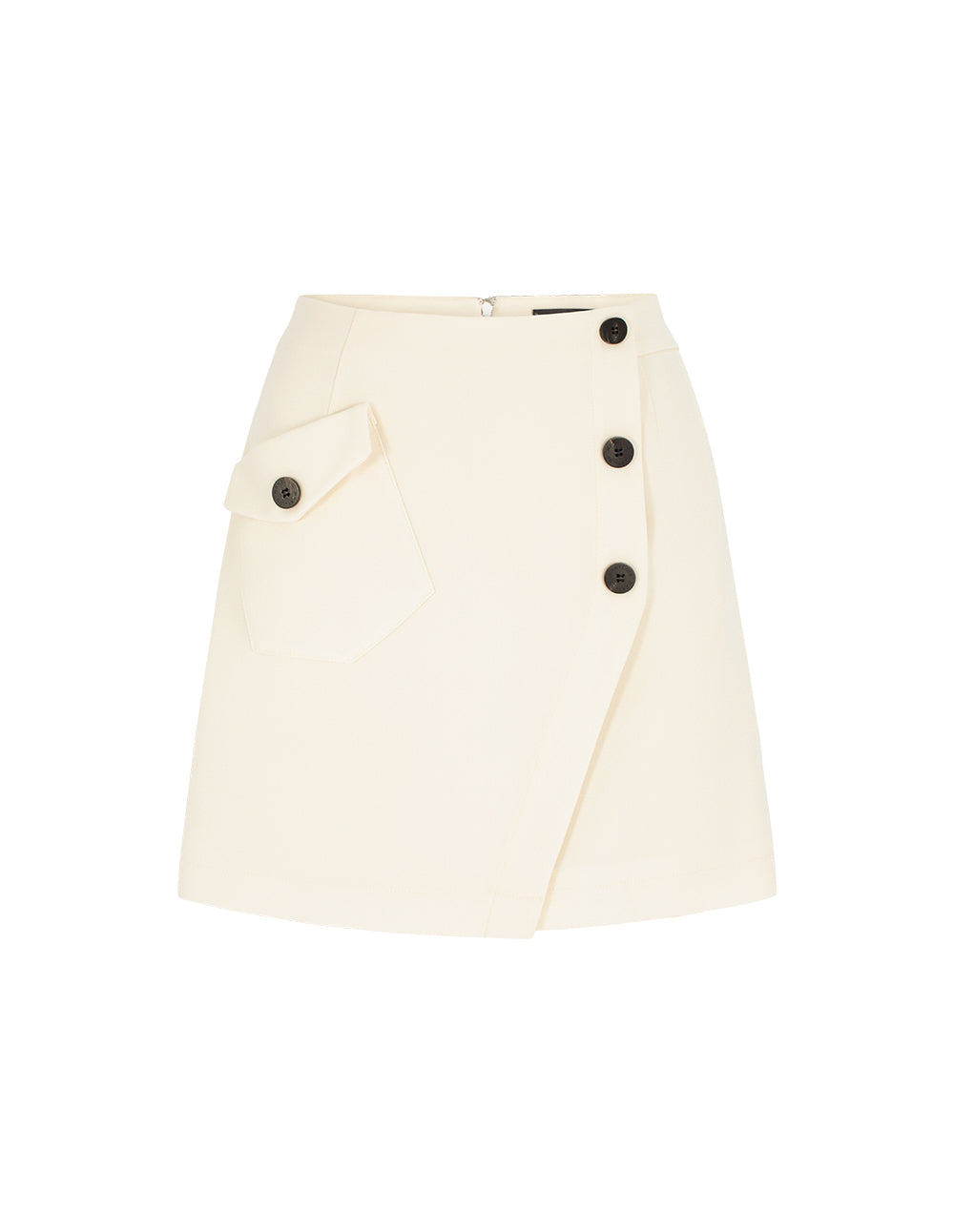 MARYLING Asymmetric Fold-Over Mini Skirt