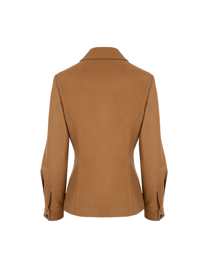 MARYLING Camel Lapel Double-Breasted Blazer