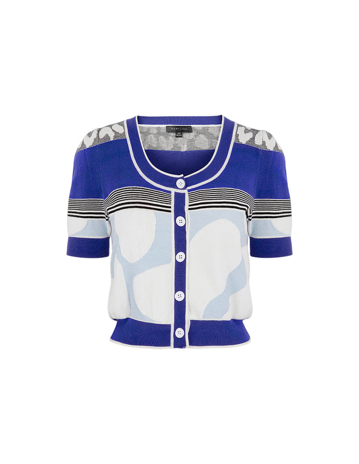 MARYLING Colourblock Knitted Cardigan