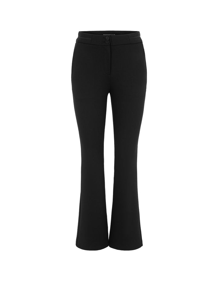 MARYLING Commuter Black Slim Fit Wide Leg Straight Trousers