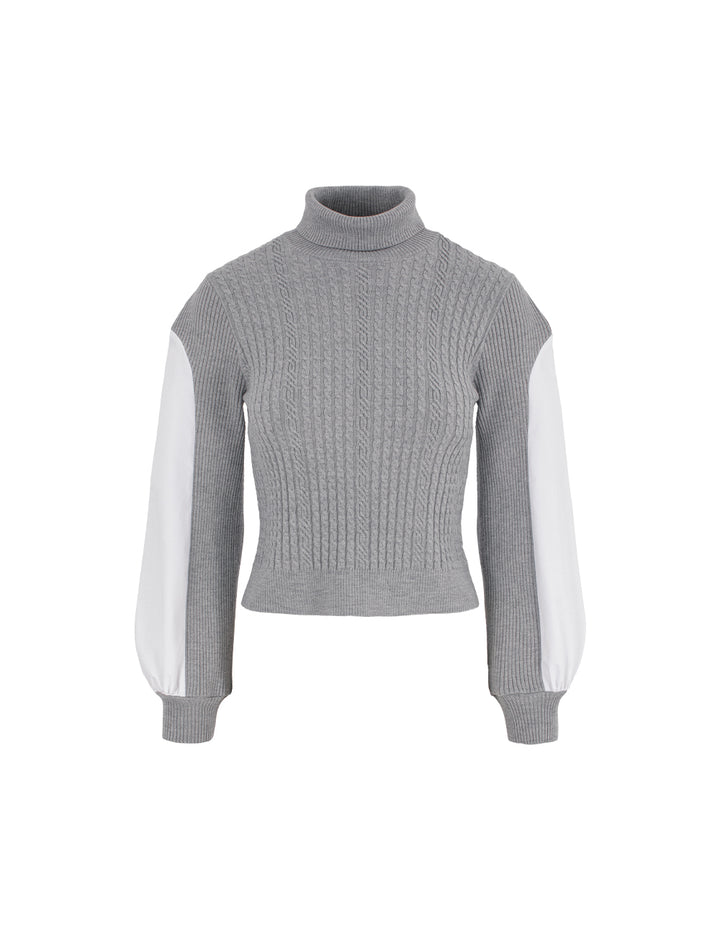MARYLING Semi-High Neck Long Sleeve Knit Pullover Top