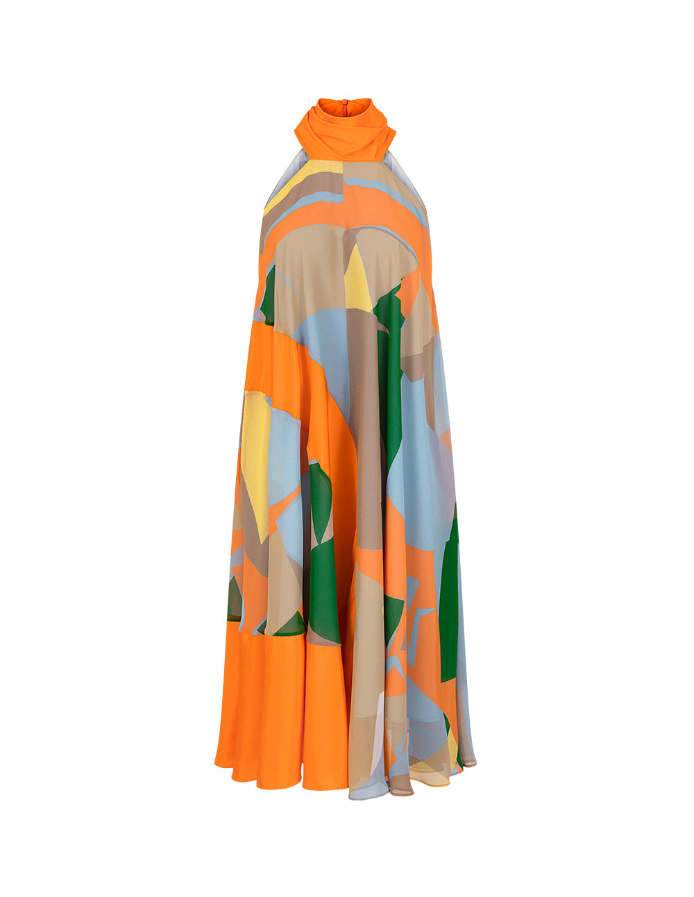 MARYLING Halterneck Print Sleeveless A-Hem Dress