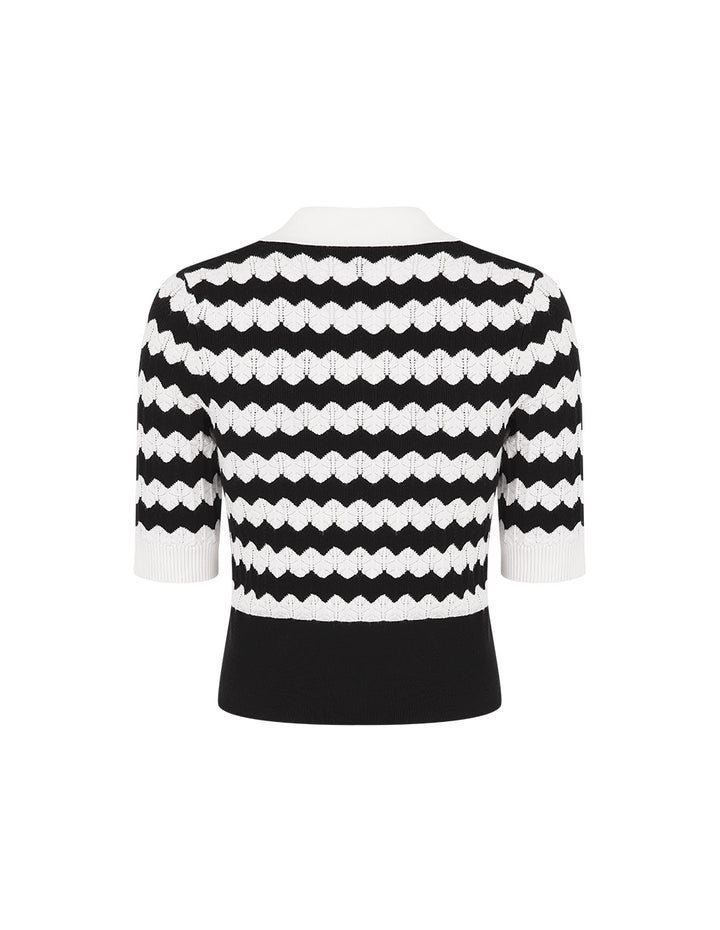 MARYLING V-Neck Contrast Knitted Sweater