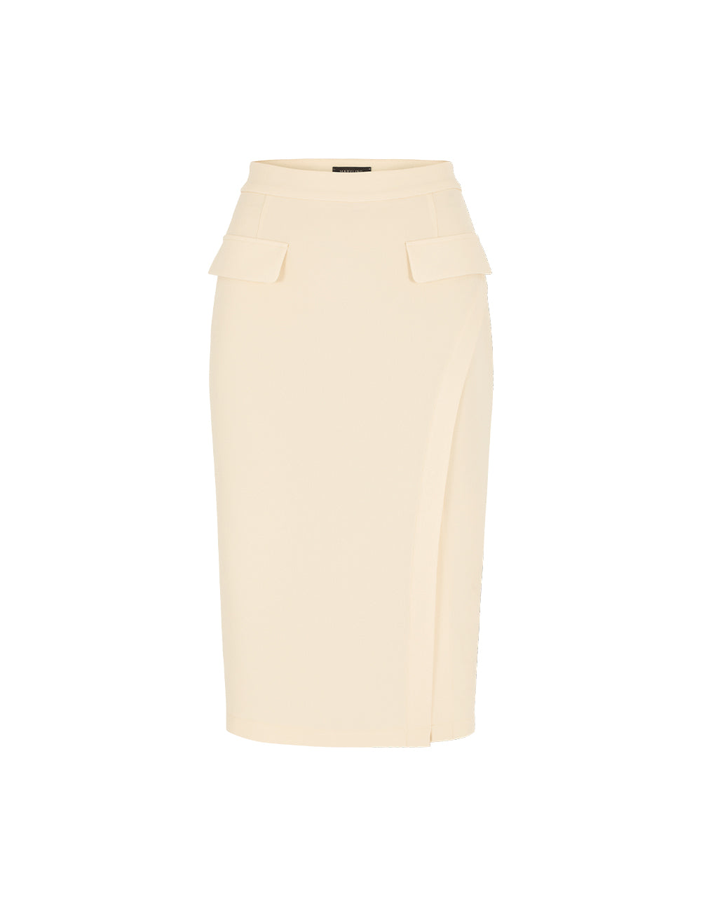 MARYLING Cream  Straight Knee-Length Slit Skirt
