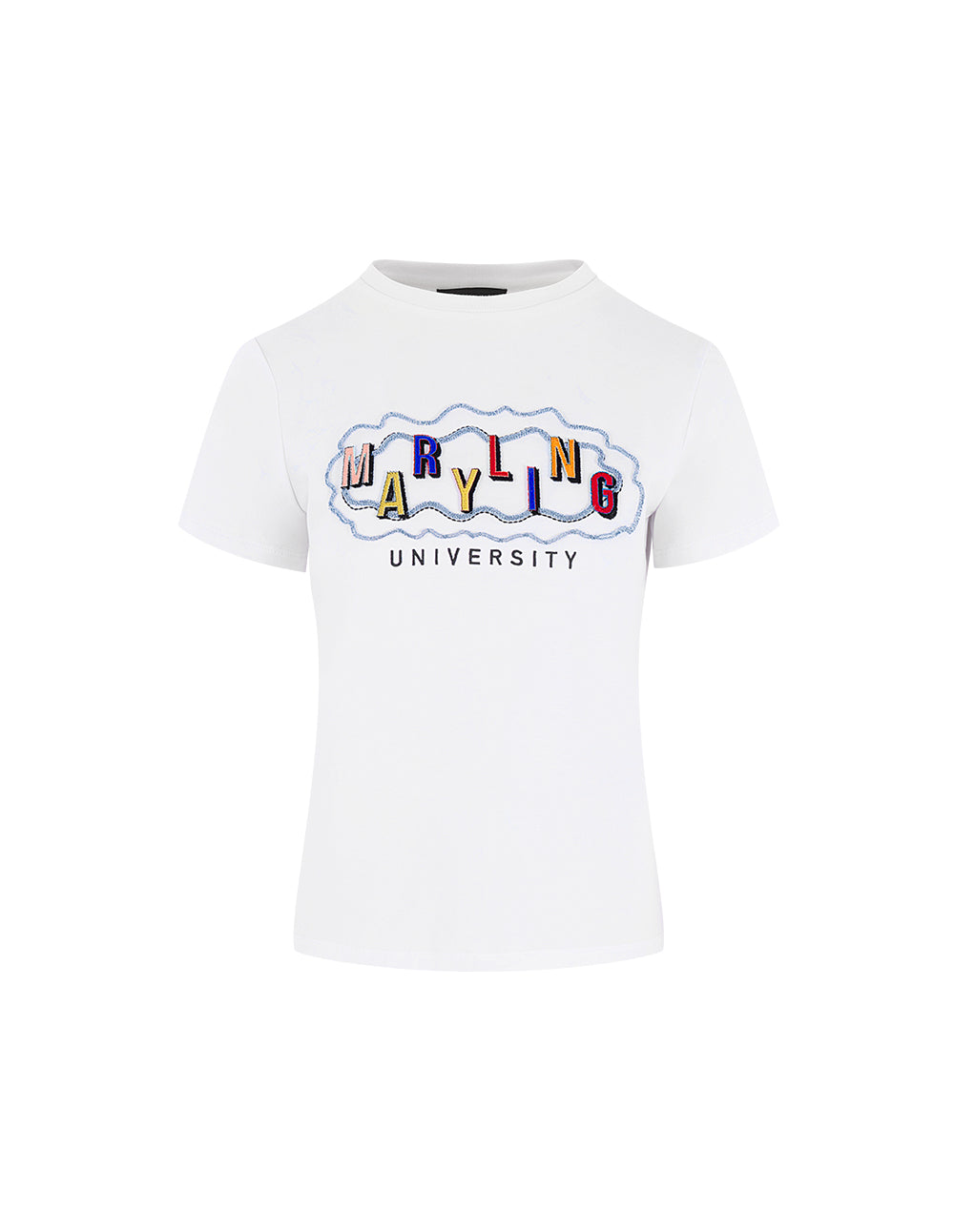 MARYLING White Embroidered T-Shirt
