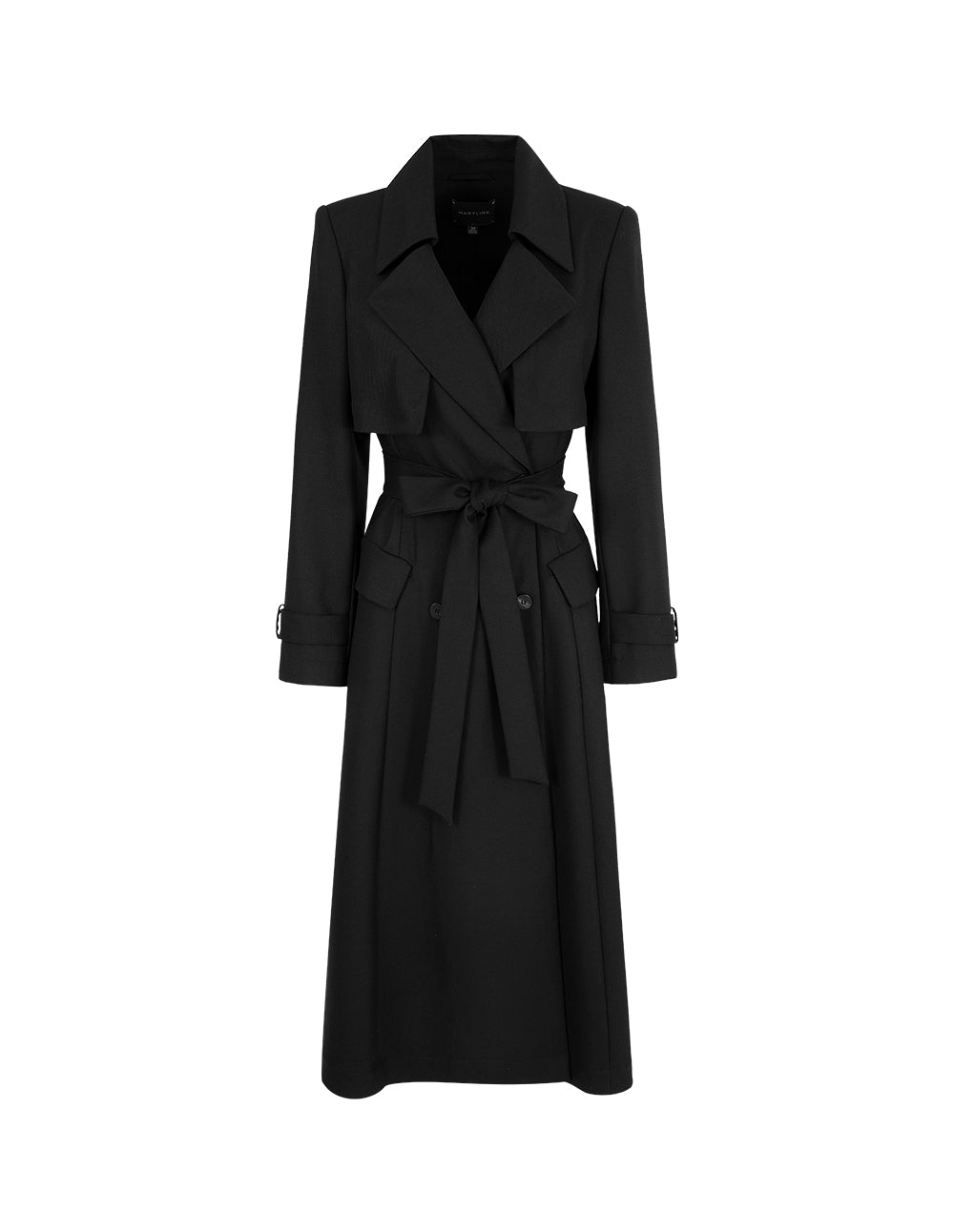 MARYLING Black A-Line Windbreaker Coat