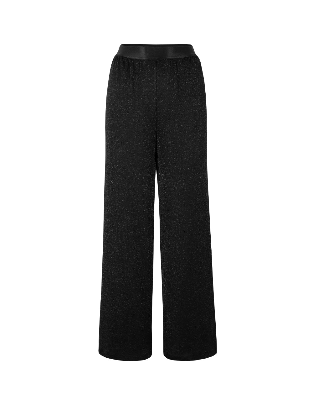 MARYLING Simple Black Mesh Straight-Leg Slim Pants
