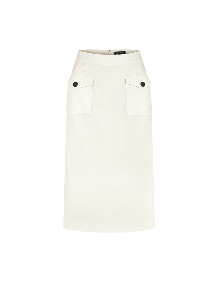 MARYLING Off-White Straight Skirt