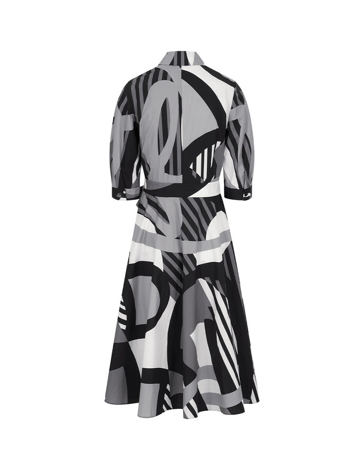 MARYLING Suit Collar Printed Dress